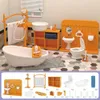 Bebek Ev Aksesuarları Orman Hayvan Ailesi 112 Dollhouse Mobilya Yatak Odası Mutfak Banyo Seti Minyatür Simülasyon Bebekleri Diy Oyuncaklar 231102