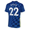 Qqq8 21 22 Kante Giroud Lukaku Mens Soccer Jerseys Pulisic Kovacic Ziyech Home Blue Away Football Shirt Lampard Jorginho Short Sleeve Adult