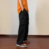 Pantalons d'extérieur Pantalon cargo décontracté avec poches adapté aux hommes hip-hop ample pantalon droit homme noir vert pantalon cargo extérieur 2023 231102