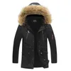 Men's Down Parkas 2024 Winter Jackets Thick Hooded Fur Collar Parka Men Coats Casual Padded Mens Male Clothing 231101