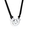 Mode smycken 925 Silver Handcuff Les Menottes Pendant Necklace med justerbart rep för män Kvinnor Frankrike Bijoux Collier Gift2940