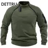 Mens Hoodies Sweatshirts Streetwear Military Sweatshirt Fleece Winter Zipper Pullover Fashion Solid Color Loose Lamb Thick Jacket Men Clothing 231101