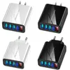 4 USB -portar LED Display EU AC Home Travel Wall Charger 20W Auto Power Adapter Chargers för iPhone X 14 12 13 Pro Max Samsung Sony M1