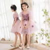 Ethnic Clothing Girls Princess Sequins Wedding Dress Children Kids Elegant Pink Tulle Party Gown Vestidos