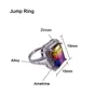 Dekorativa figurer Jump Ring Ametrine Crystal Rings Amethyst och Citrine Quartz Stone SMEEXECHAY PERSONALITY JULFÖRDELAR