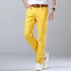 Jeans pour femmes Style classique hommes mode affaires décontracté droit Slim Fit Denim Stretch pantalon vert jaune rouge marque mâle pantalon 231102