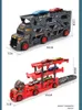 Diecast Modelauto De Kleine Bus Grote Container Truck Opbergdoos Parkeerplaats Met 3/12 Pull Back Mini Auto Speelgoed Kinderen Verjaardagscadeau 231101