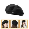 Bérets Femmes Béret Chapeau De Fête Chapeaux Décoratifs pour Femmes Casquettes Petit Visage Décontracté Polyester Noir Femmes