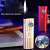 Tändare Ny Creative Body Butane No Gas Lighter Metal Shell Silent Electronic Tändning Öppen Flame Portable Men's Smoking Tool