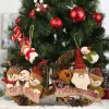 29cm Christmas Wreath Cane Ring Simulation Cotton Door Hanger Xmas Decoration Elderly Snowman Elk Vine Ring Pendant 1102