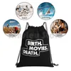 Backpack Birth Movies Death Merchandise Bags Sacos de ginástica Saco de ginástica impermeabilizada