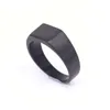 Anel nobre de design pequeno simples de anéis de cluster retângulo de aço inoxidável polido alto