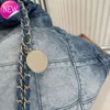 Channel 22 Denim Grand Shopping Bag Tote Travel Designer Femme Sling Body Sac à main le plus cher avec chaîne en argent Gabrielle QuilpG