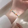 STRAND CHARM Kleurrijke regenboog Bead Bracelet For Women Girl Tiener verstelbaar elastisch touw gezicht kan vriend pulsera sieraden cadeau