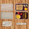 Ensembles de vaisselle Boîte à bento étanche Boîtes à lunch à 2 niveaux avec couverts réutilisables Style japonais pour micro-ondes Congélateur Lave-vaisselle Be
