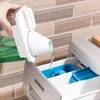 Bouteilles de stockage Bocaux Boîte de rangement hermétique pour détergent à lessive en poudre Récipient transparent pour poudre à laver avec tasse à mesurer Pot de céréales en plastique polyvalent 230331