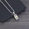 Collana con ciondolo in acciaio inossidabile per fumatori in argento e oro, mini sigillo portatile, contenitore per tabacco, bottiglia per tabacco, portapillole, portapillole, portapillole, portaspezie