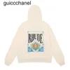 Rhude hoodie full zip up hoodies jacka hoodies designer high street mode varumärke broderi rhue loose terry hoodie cardigan tröja för män kvinnor hoodie