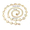 Riemen Koreaanse Mode Gouden Link Chain Voor Vrouwen Holle Metalen Bloem Silvertone Taille Jurk Decoratieve Riem Haar