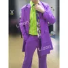 Anime JoJos bisarra äventyr Yoshikage Kira Cosplay Wig Uniform Costume Purple Suit Outfits Cosplay