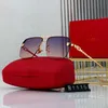 Lyxdesigner Ny högkvalitativ solglasögon Leopard Head Half Frame Ocean Pieces Ins Small Net Red Korean Glasses Women