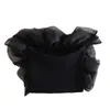 Canotte da donna 2023 Estate Canotta bianca Tubo elasticizzato Top Style Organza lavorato a maglia Nero Corto 0858371