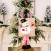 Noel Süslemeleri 1 PCS Süsleme Karikatür Baskı Asılı Çizgili Bacak Çantası Tatil Tatil Hediye Çantası Şeker Kapları için Yeniden Kullanılabilir