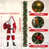 Faux Floral Greenery 2.7M Christmas Rattan Garland Decorative Christmas Garland Artificial Xmas Tree Rattan Banner Hanging Decoration Party Wreath 231102
