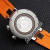 JBL 44 mm Tambour Street Diver QBB201 Montre automatique pour homme Cadran orange Boîtier en acier Liens de commutation rapide Bracelet en caoutchouc orange Montres Timezonewatch Z02B