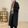 Frauen Trenchcoats Winter 2023 Warme Parkas Mantel Für Frauen Einfarbig Wilden Casual Kleidung Europäischen Übergroßen Baumwolle