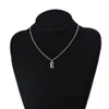 Pendant Necklaces Silver Color AZ English Alphabet Letter Pendants For Women Metal Jewelry Simple Initial Chain Choker Collares 231101