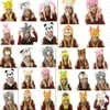 Divertido sombrero de animal para adultos y niños, sombreros de felpa en movimiento, tocado de fiesta, dibujos animados de anime, pato, patrón de panda