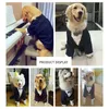 Dog Apparel Big Pet Striped Bow Tie Suit Large Formal Handsome Clothing For Medium Dogs Coat Clothes Supplies