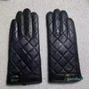 Guanti touch screen in pelle di design, morbidi e caldi guanti da motociclista in lana corta