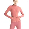 Giacche da donna Abbigliamento da yoga Sensazione nuda Giacca cardigan da corsa elasticizzata traspirante Tuta ad asciugatura rapida Fitness