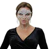 Cosplay sluier hoofddeksel masker keten kostuum kristallen hoofd rave outfit Indiase sieraden