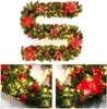 Christmas Decorations 2.7M Christmas Rattan Garland Decoration Wreath Xmas Artificial Tree Rattan Banner Hanging Ornaments Home Party Stair Pendant 231102