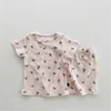 New Fashion Summer Bambino Baby Gir Set di vestiti in morbido cotone T ShirtwithShorts 2 pezzi Kids Girls Floral Outfits Abbigliamento per bambini