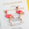 Charms 10pcs K Golden Semi-dimensional Flamingo -selling Enamel Pendant DIY Handmade Jewelry Necklace Bracelet Making