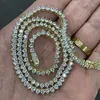 Real Gold Jewelry for Men Women 4mm Moissanite Tennis Chain Vvs Men's 14k Gold Clustered Tennis Chain