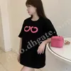 Top-seller Fashion Embroidery Women's T-Shirt with Logo Letter Round Neck Short Sleeve T Shirt Black and White SML