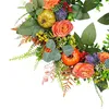 Decoratieve bloemen Thanksgiving herfstkrans herfst oogst pompoen voordeur voor thuis veranda muur vakantie