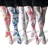 Chaussettes femme Collants femme Rétro Papillon Et Fleur Impression Collants Lolita Femme Lingerie Pour Sexe Fille Bas Intime Grand