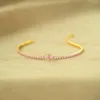 Link pulseiras na moda 24k chapeamento de ouro rosa zircão pulseira charme pave cz gilding bangle para mulheres menina moda jóias presente aniversário 2023