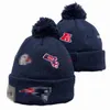 New England Beanie Beanies SOX LA NY North American Baseball Team Side Patch Winter Wool Sport Knit Hat Pom Skull Caps A2
