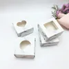 Confezione regalo Scatole fatte a mano per aerei in PVC trasparente stile marmo da 24 pezzi Scatola per imballaggio Kraft
