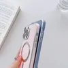 For Magnet Wireless Charging Case for iPhone 15 14 13 12 11 Pro Max 14 15 plus Silicone Glass Len Shockproof Cover