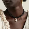 Gargantillas Hombre Mujer Minimalista Barroco Perla Natural Collar Colgante Vintage Versátil Negro Gran Cuerda Cadena Gargantilla Joyería Regalo 231101