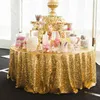 Столовая ткань круглый блеск блестящей вечеринки, обложка скатерть для событий на день рождения свадьба рождественские украшения розовое золото серебро