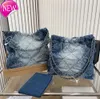 Channel 22 Denim Grand Shopping Bag Tote Travel Designer Donna Sling Body Borsa più costosa con catena in argento Gabrielle Quilted hpG